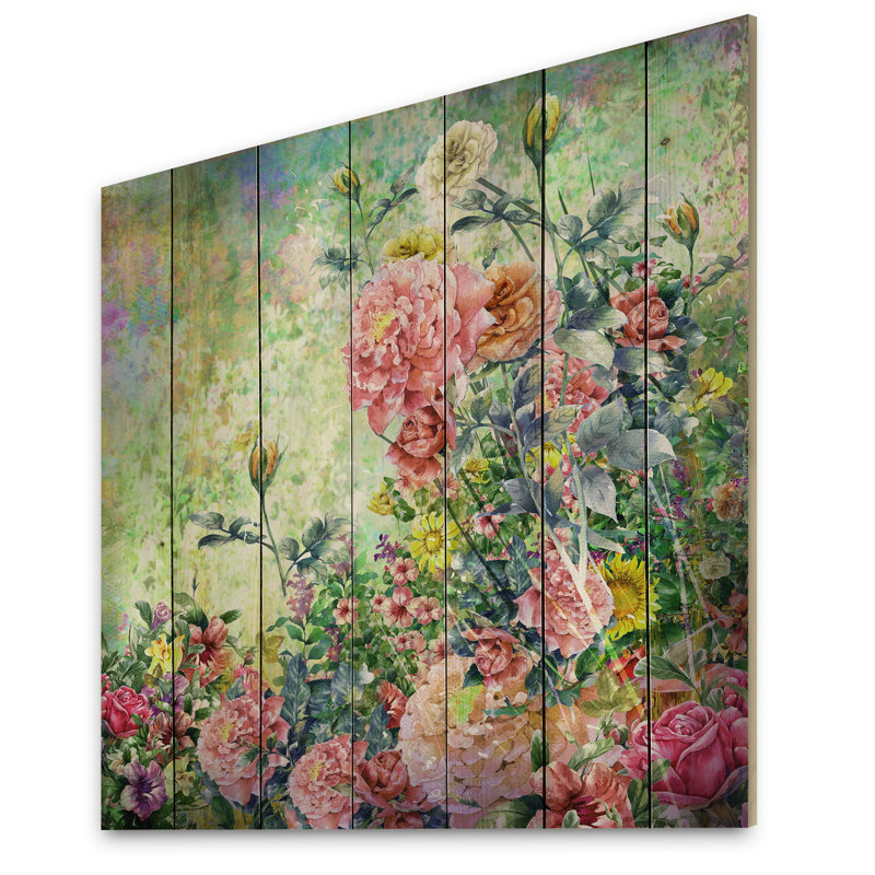 Modern Pink And Green Summer Garden III - on, 30" H x 30" W x 1" D