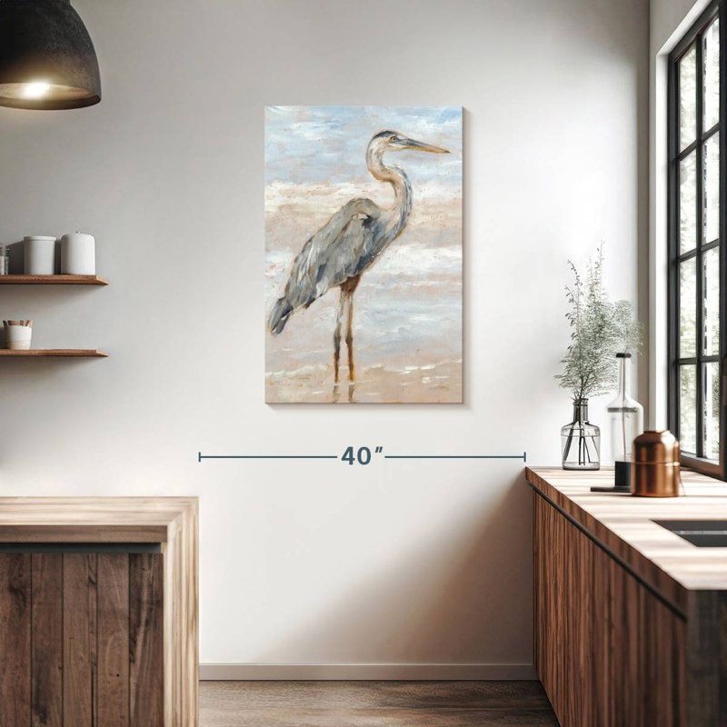 Héron de plage I, H 36 po x l 24 po