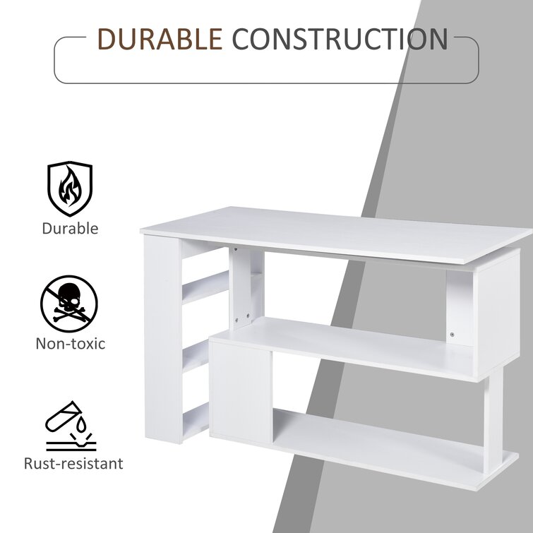 Antawan Desk Ebern Designs Size: 29 H x 47.25 W x 23.5 D, Color (Top/Frame): Brown/White