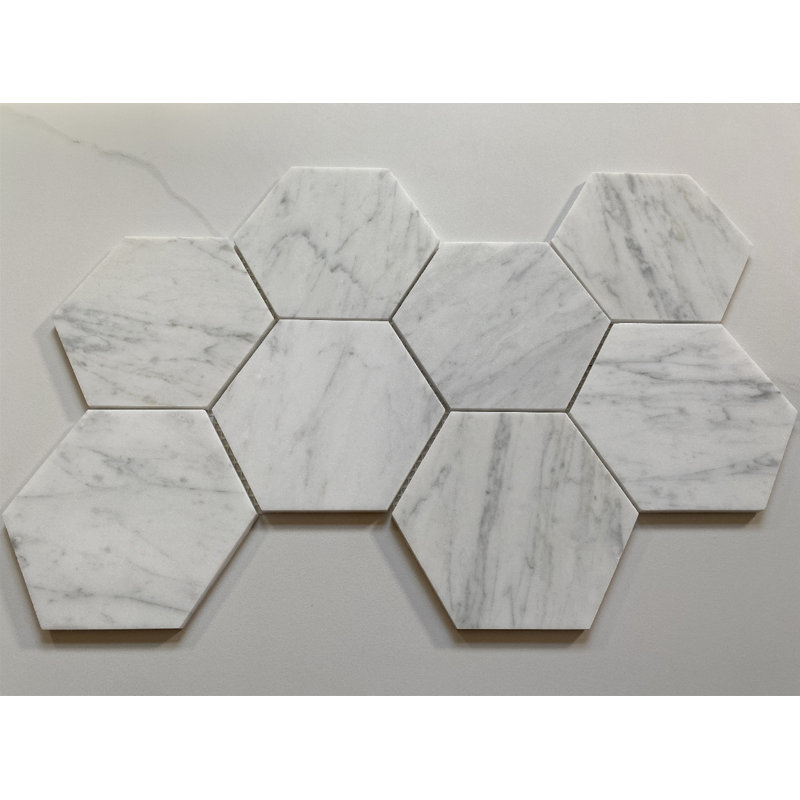 9 in. x 15 in. Honeycomb Honed Marble Tile