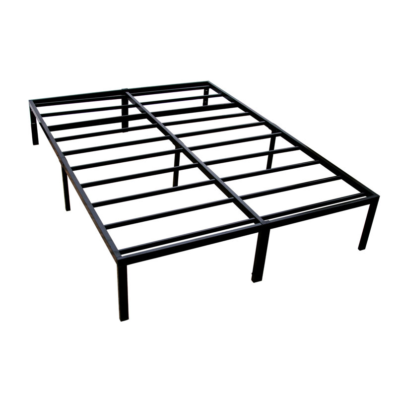 Sommier plateforme moderne en acier noir, Lit double