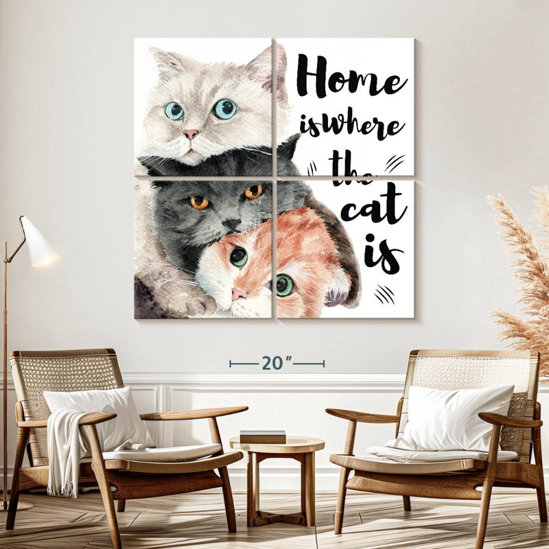 Plaque murale Kema Home Cats, H 57 po x l 57 po