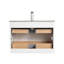 Meuble-lavabo flottant 30 po avec lavabo - Armoire murale en bois avec plateau en céramique noir mat, tiroirs à fermeture en douceur et meuble-lavabo simple moderne-564000672-564000669