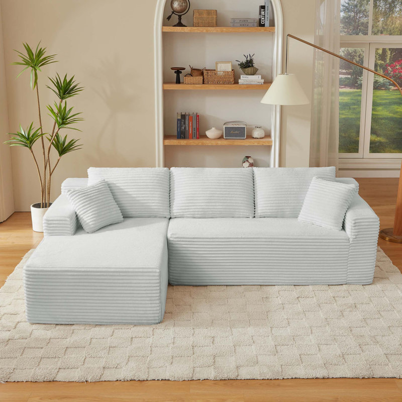 L-Shaped Cloud Sectional Sofa with Deep Seat,No Assembly Required,Modular Couches Sleeper for Living Room,Bedroom,Apartment