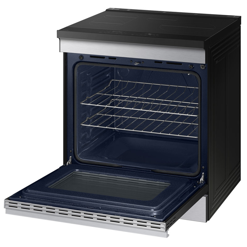 Samsung Bespoke Smart Slide-In Induction Range 6.3 cu. ft. with Anti-Scratch Glass Cooktop, Stainless Steel