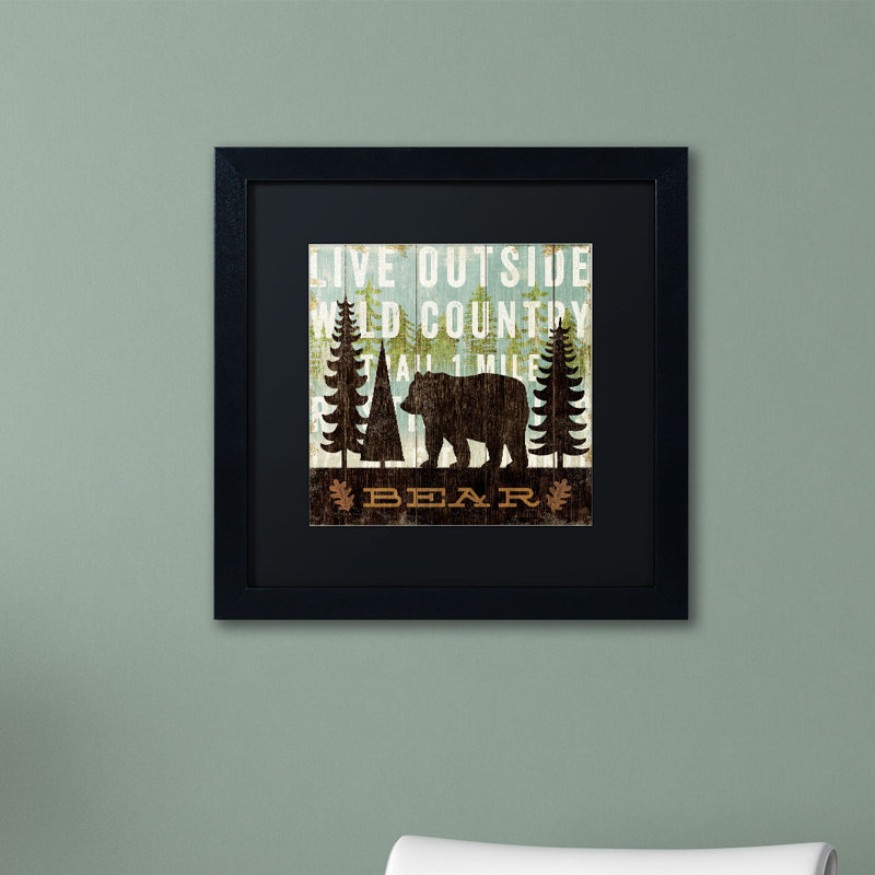 « simple vivre bear » par michael mullan, impression encadrée, H 11 po x l 11 po, Noir