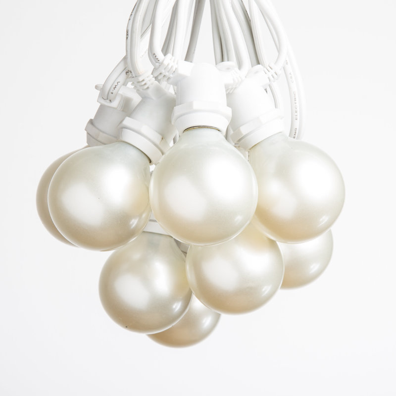 Outdoor 40 - Bulb 50'' Plug-in Globe String Light, White