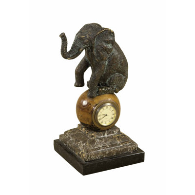 Agile Eclectic Roman Numeral Metal Quartz Movement / Crystal Tabletop Clock in Verdigris