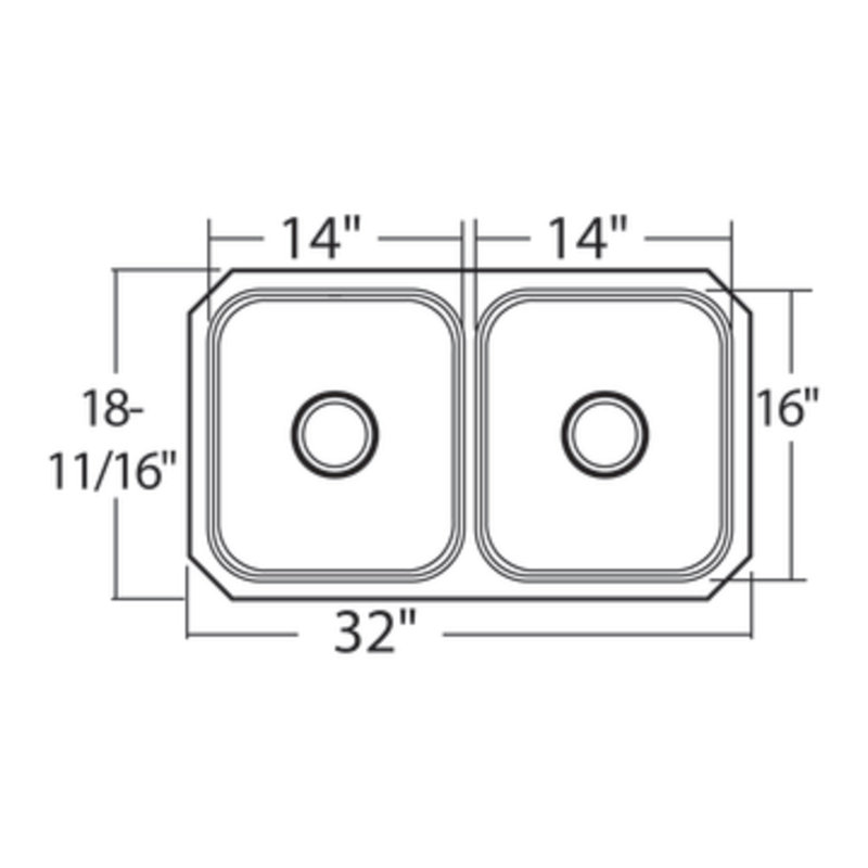 1800 Series Double Bowl Kitchen Sink