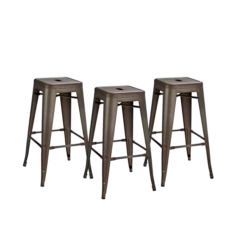 Counter Stool with Metal Frame, Counter Stool (26" Seat Height), Gunmetal, 3