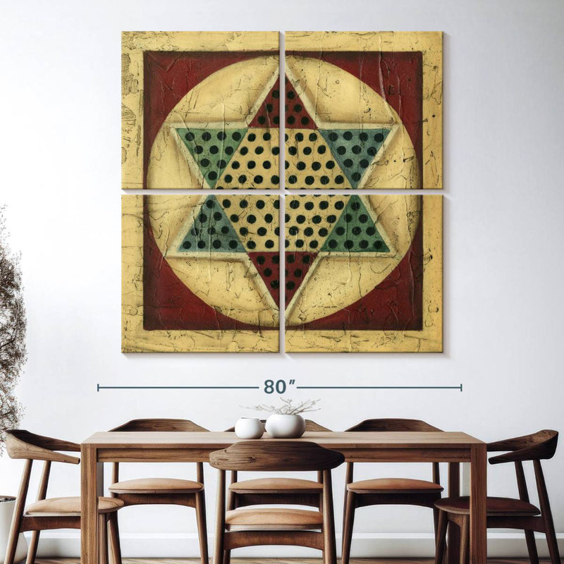 Senne Small Antique Chinese Checkers, 74" H x 74" W