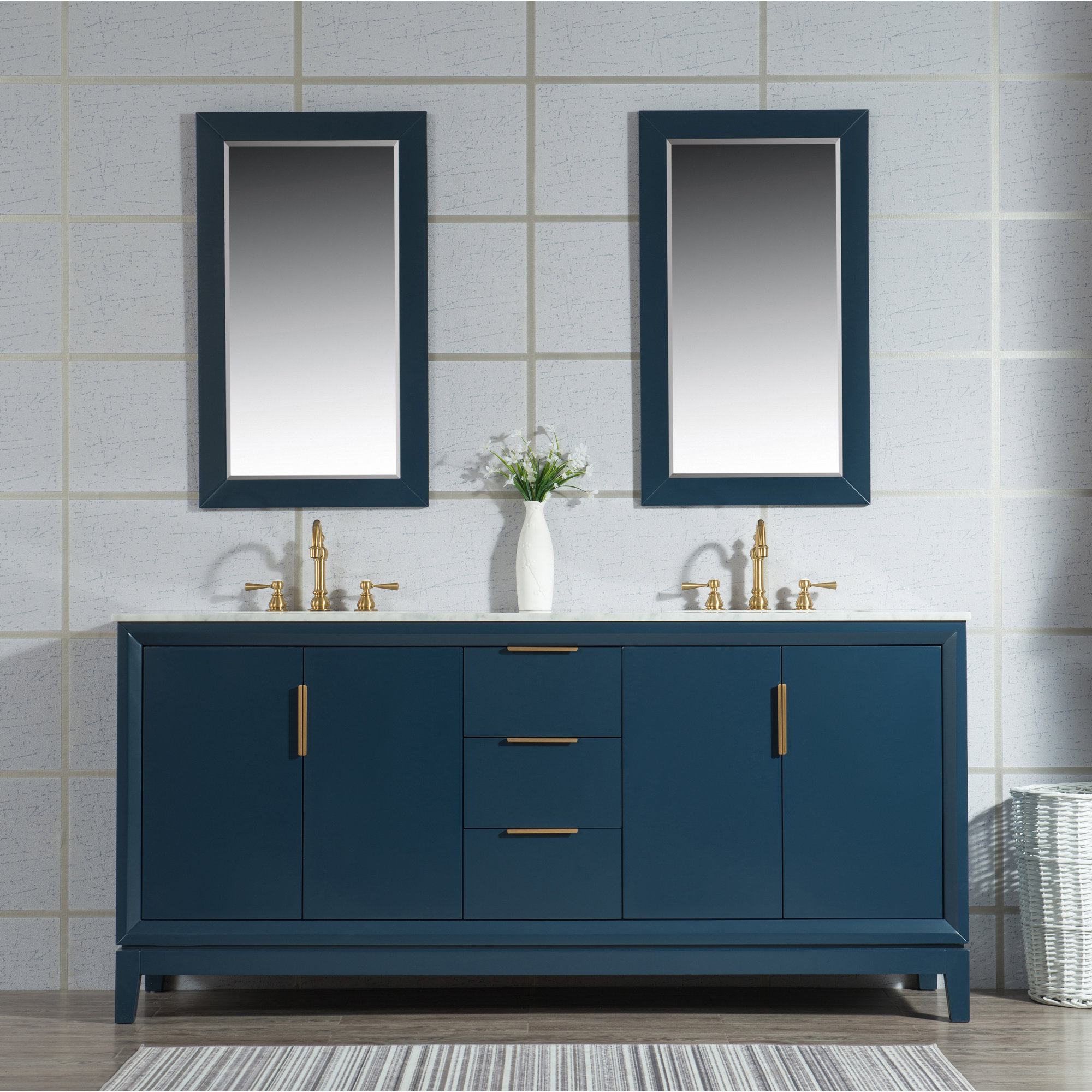Belmar 72'' Double Bathroom Vanity, Monarch Blue