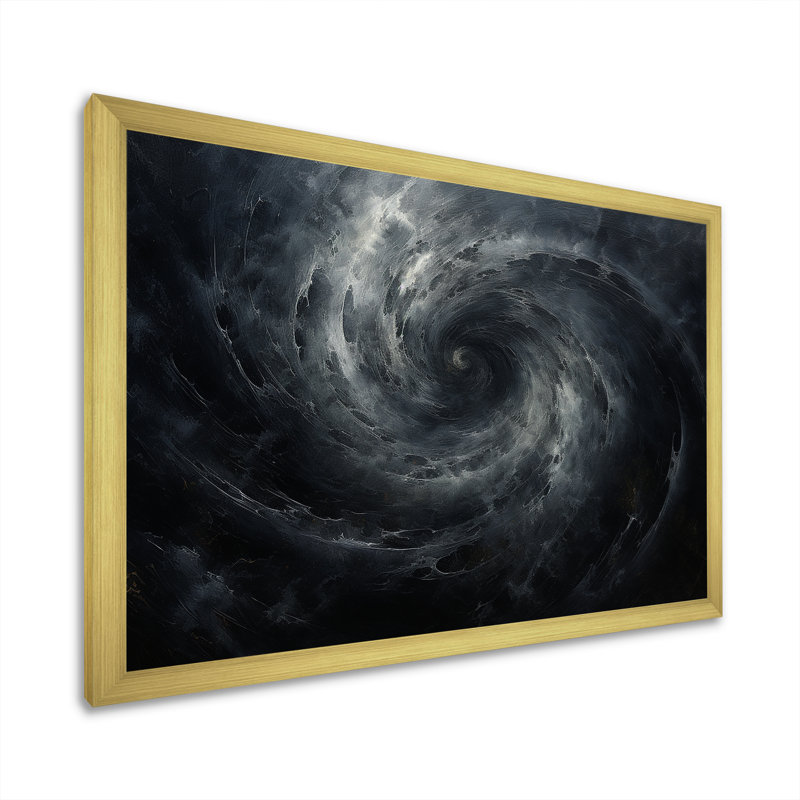 «Black Hole Quiet Quasar - Abstract Spirals», art mural sur toile_106164, H 16 po x l 32 po x P 1 po, Encadrement doré