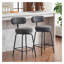 Ensemble de 2 tabourets de bar pivotants Modernes, rembourrés à hauteur de comptoir avec pieds et repose-pieds en métal Boucle, tabourets de bar pivotants à 360 ° pour salle à manger, gris foncé-1015568681