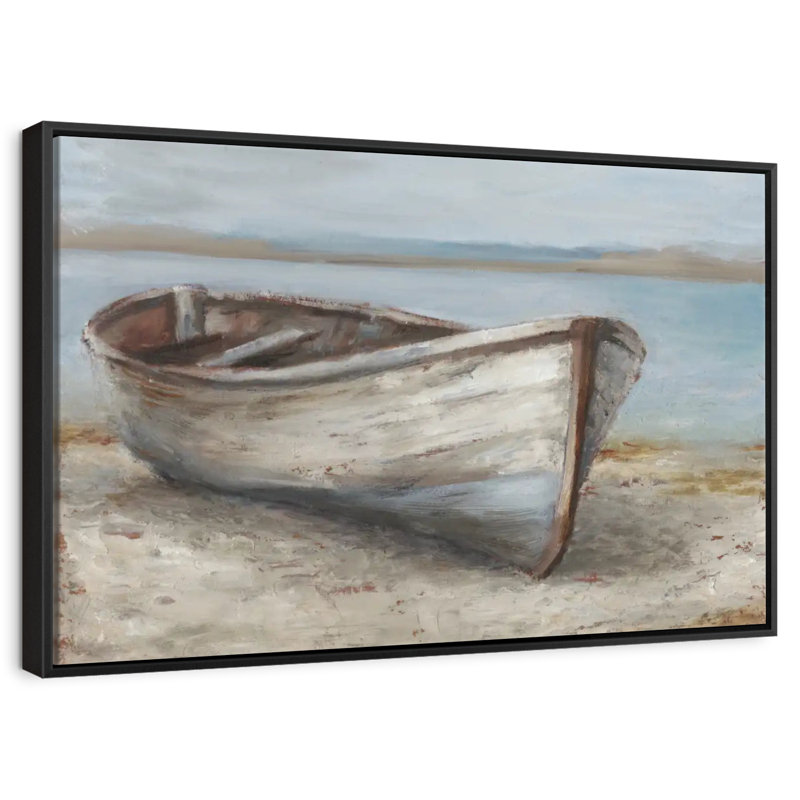 Bateau blanchi à la chaux I, Cadre flottant noir, 40 po x 27 po