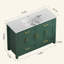 Meuble-lavabo de salle de bain avec lavabo en résine, armoire de rangement abondante - 4 portes à fermeture douce et 4 tiroirs