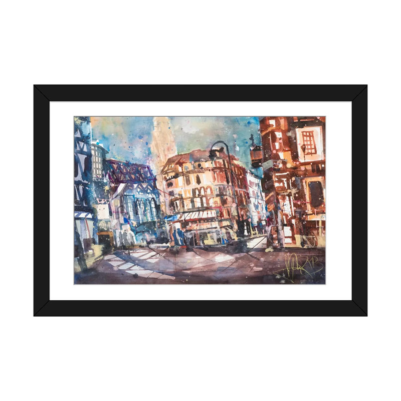 « vienne » par andreas, reproduction d’impression sur toile tendue, Papier d'art encadré noir, Blanc