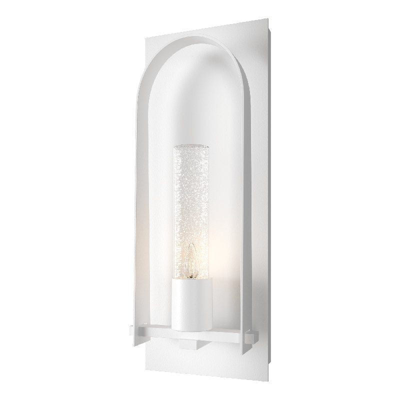 Triomphe Aluminum Wall Light, 24" H x 9.5" W x 4.6" D, White, Seeded Clear