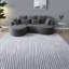 Spacieux canapé modulaires en chenille gris, confort moderne avec 7 coussins pour la maison