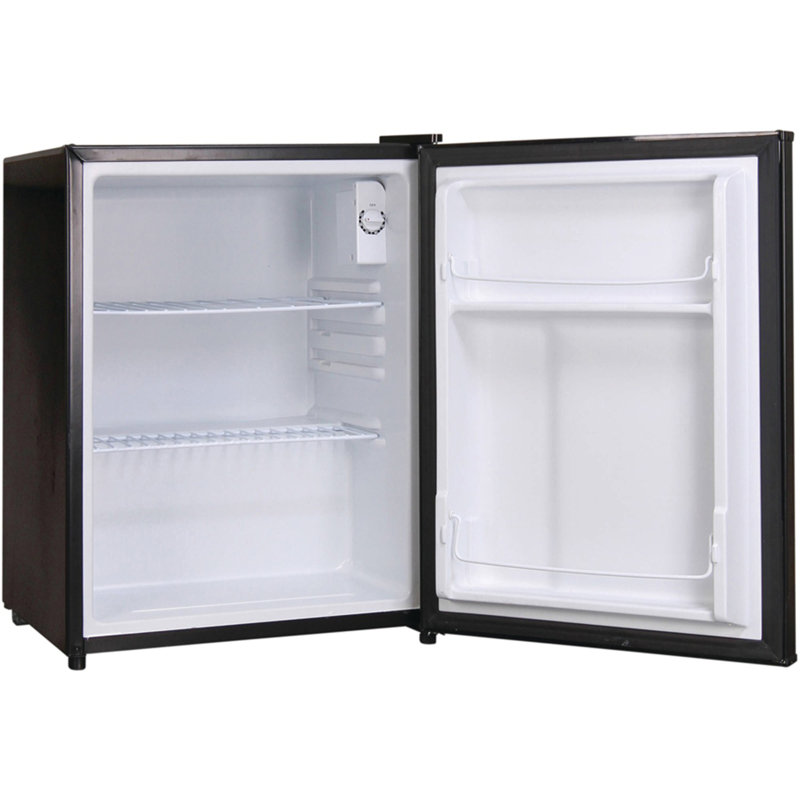 Compact Black Freestanding Smart Refrigerator with Reversible Door