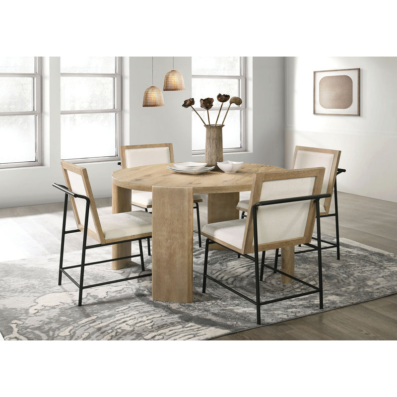 47.4" W Contemporary Dining Table, Oak