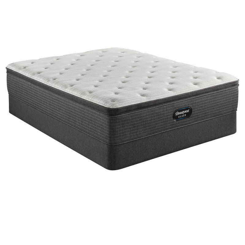 Beautyrest Silver BRS900 Medium Pillow Top 15" Innerspring Mattress and Box Spring Set, Twin XL, Standard Profile (9")