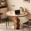 Table de salle à manger Retro Retro avec plateau en pierre frittée d'aspect travertin beige-1997840494