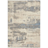 Solace 5'3" X 7'3" Ivory/Grey/Blue Modern Indoor Rug