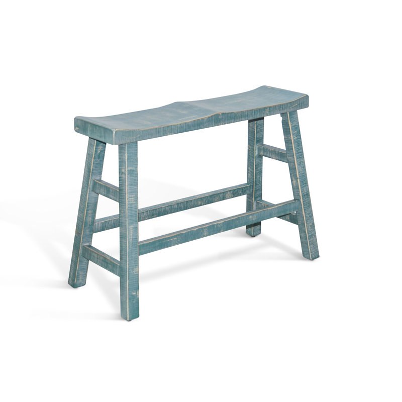 Banc en bois Ashat, H 24 po x l 33 po x P 14,5 po, Herbes marines