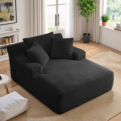 Oversized Plush Corduroy Chaise Lounge Chair,No Assembly Required,Comfy Sleeper Sofa for Living Room by Ivy Bronx