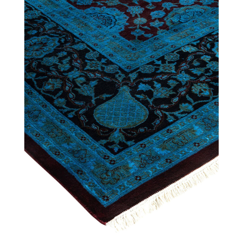 Tapis bleu unique 8 pi 1 po x 10 pi 1 po Yafa