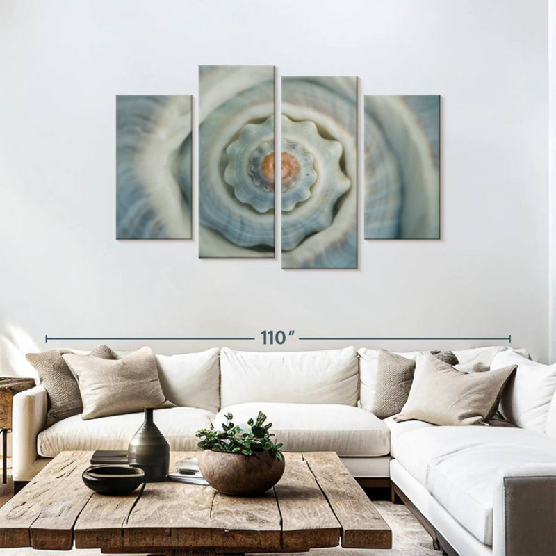 Aletra Blue Conch Seashell Apex, 48" H x 75" W