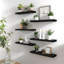 Ensemble de 4 tablettes flottantes rustiques pour le mur - tablettes murales en bois massif pour la chambre à coucher, le salon, la cuisine, la salle de bain - facile à installer-671819813