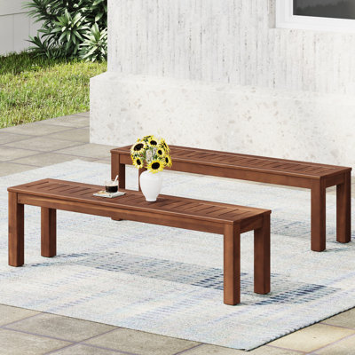 Banc 2 en bois rustique de 62,26 po - Style classique, style robuste