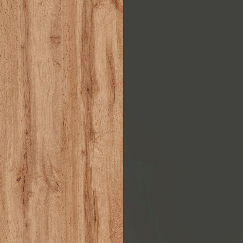 SOLE Wood Kitchen Island, Anthracite Grey/Oak
