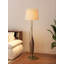 Lampe sur pied en bois massif et tissu chinois