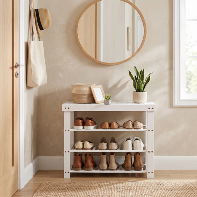 3-Tier Shoe Storage Rack,Entryway Bench