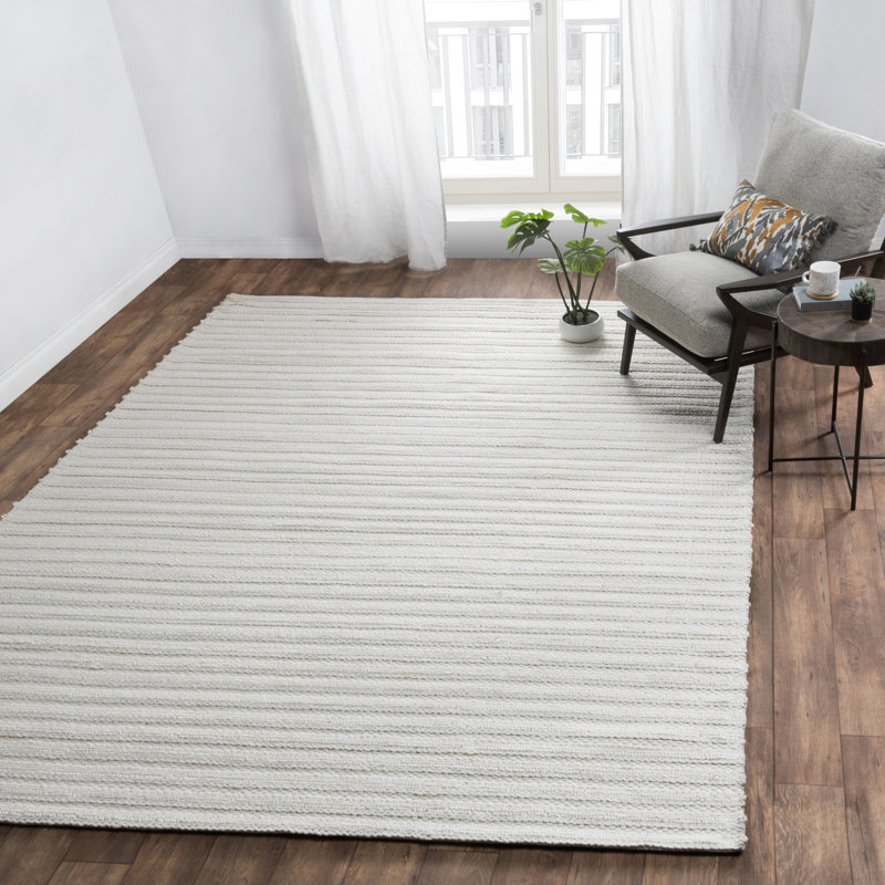 Tapis de zone ivoire handwoven Molimo, Rectangle 9 pi x 12 pi