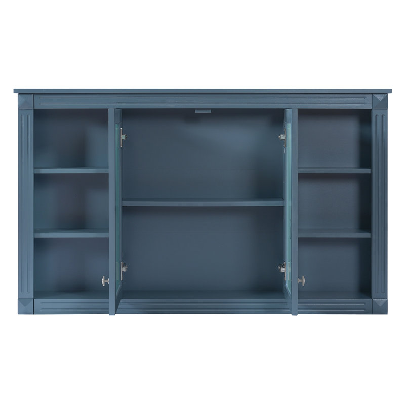 Armoire de toilette avec miroir 47 po, Bleu