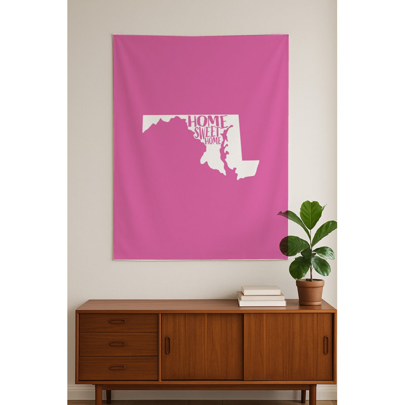 DOUX FOYER — Silhouette de l'État du Maryland — Tapisserie murale intérieure (portrait), H 36 po x l 26 po