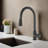 Single Level Stainless Steel Kitchen Sink Faucets with Pull Down Sprayer