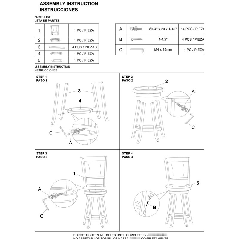 Tabouret pivotant à hauteur de comptoir 2 pièces, siège et repose-pieds rembourrés en tissu, structure de bar en bois avec chaise en bois