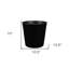 Pot à fleurs rond en plastique recyclé 11 po noir