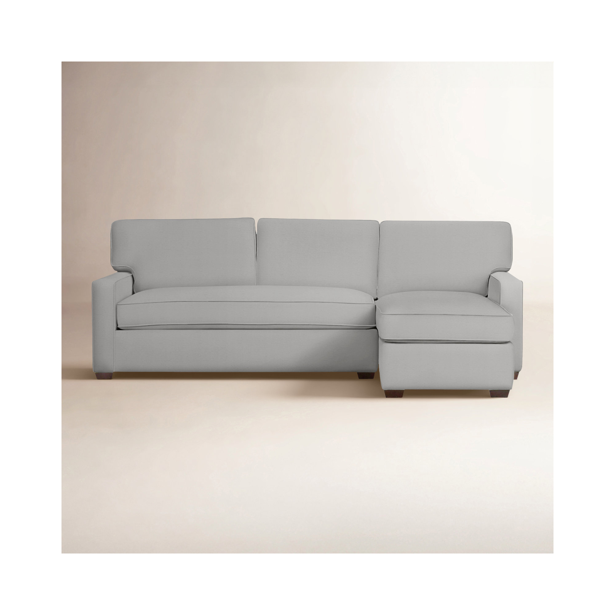 Taylor Upholstered Chaise L-Sectional, Right Hand Facing, Bayou Light Gray Canvas