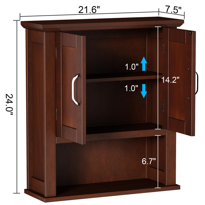 Guadaloue Bathroom Cabinet, Dark Cherry