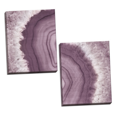 « agate geode i & ii plum », ensemble de 2 reproductions de peintures à l’acrylique