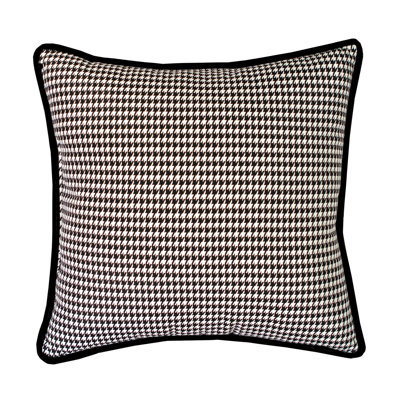 Cotton Houndstooth Throw Pillow
