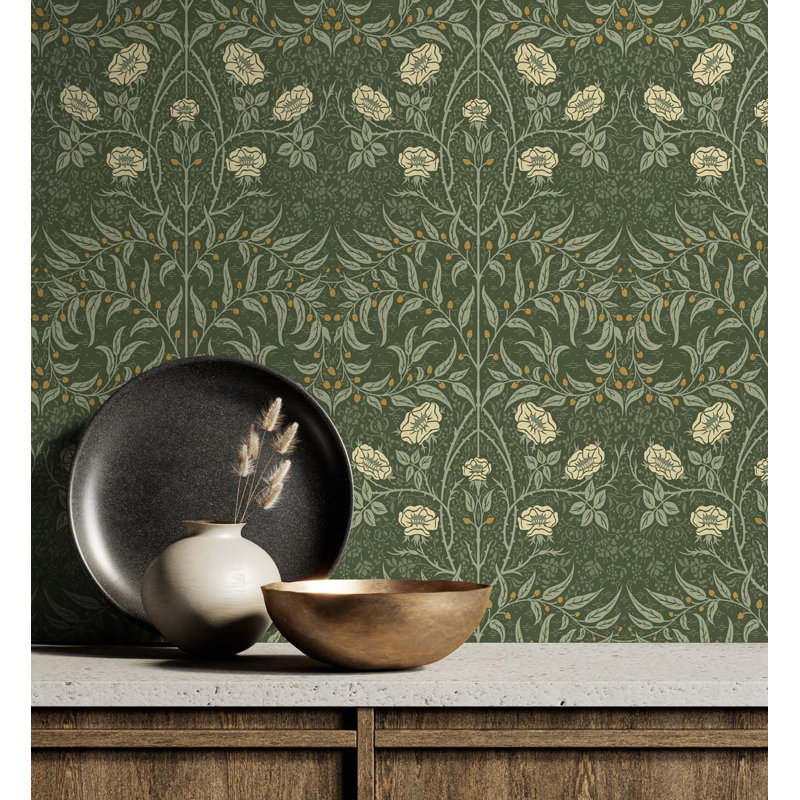 Peel & Stick Floral Roll, Evergreen