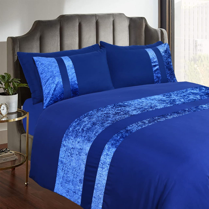 Aptos Bedding, Single Duvet Cover + 1 Standard Pillowcase, Navy