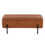 Banc de rangement contemporain Daniella en acier et similicuir